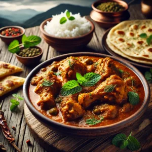 Pahadi Chicken Curry with herbs and spices.